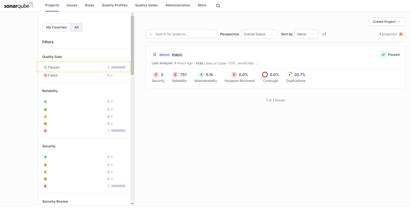 Étape 10 : Création de projet dans SonarQube